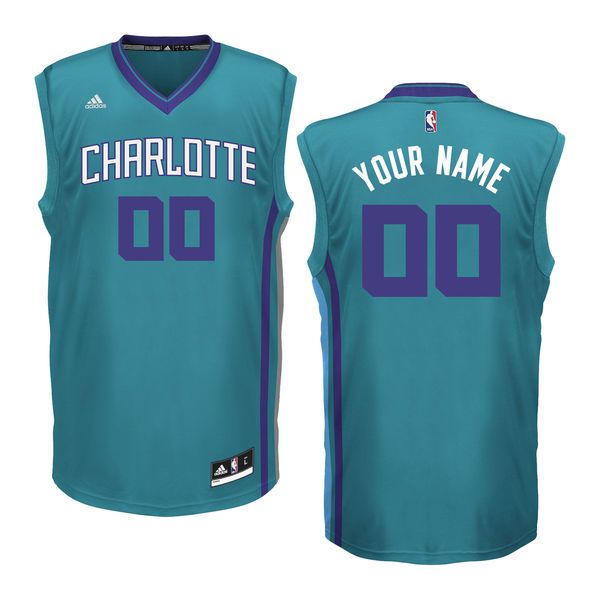 Youth Charlotte Hornets Adidas Teal Custom Replica Alternate Green NBA Jersey